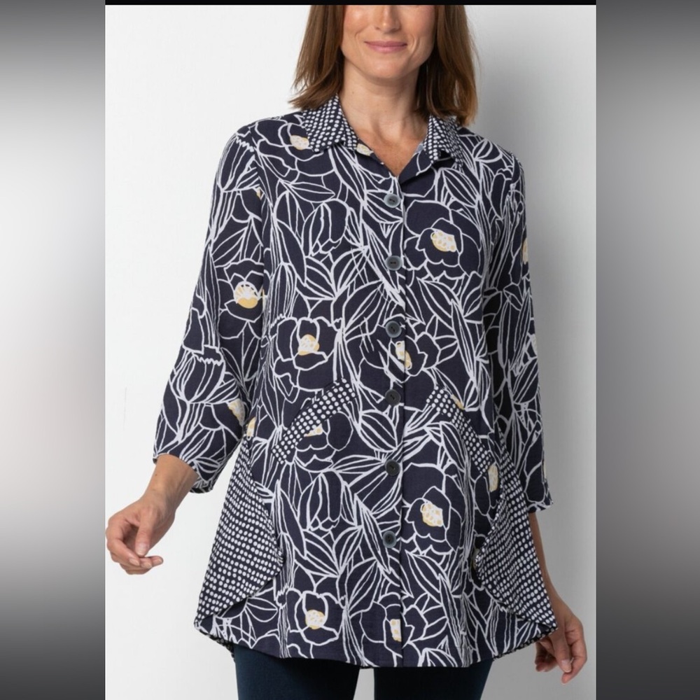 Habitat clothes to live in-Palm Beach Floral Swing Tunic Size L